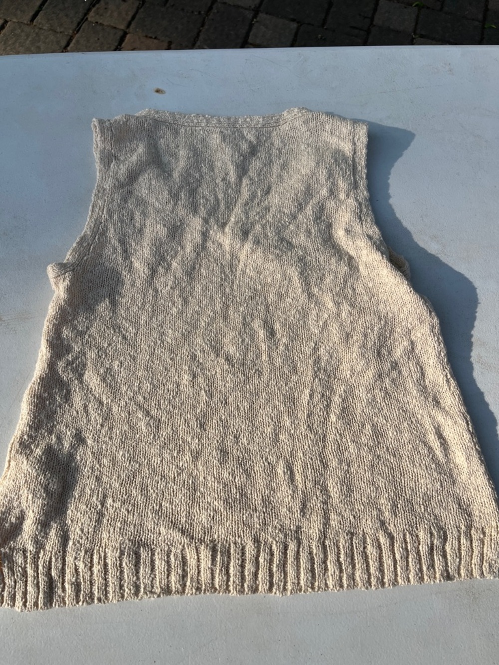 J. Crew Neutral Textured V-Neck Knit Tank - Picture 3 of 3
